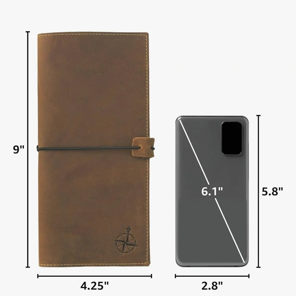 WANDERINGS Genuine Leather Passport Wallet with RFID Blocking for Men or Women